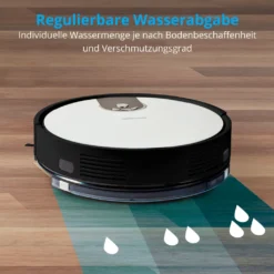 MEDION Saugroboter Mit Wischfunktion Und Zyklon Technologie S20 SW (Alexa App Steuerung, Modell 2021, Extra Flach, Regulierbare Wasserabgabe, Ladestation, Tierhaar Allergiker Optimiert) 15 MEDION Saugroboter Mit Wischfunktion Und Zyklon Technologie S20 SW (Alexa App Steuerung, Modell 2021, Extra Flach, Regulierbare Wasserabgabe, Ladestation, Tierhaar Allergiker Optimiert) -Besten Staubsauger Geschäft b67a50f7ea5b138b82beb63d5b9348c8