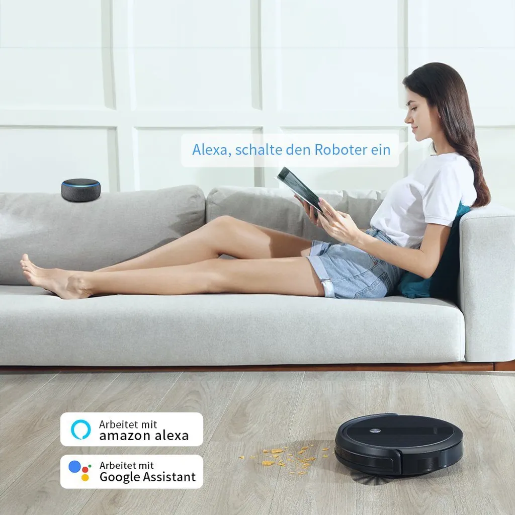 Saugroboter - AIRROBO P10 Staubsauger Roboter 2600Pa Roboterstaubsauger WLAN Mit Raumkarte In Echtzeit, WiFi/App/Alexa, Selbstaufladung, Leise, Für Tierhaare, Hartböden, Teppich 4 Saugroboter - AIRROBO P10 Staubsauger Roboter 2600Pa Roboterstaubsauger WLAN Mit Raumkarte In Echtzeit, WiFi/App/Alexa, Selbstaufladung, Leise, Für Tierhaare, Hartböden, Teppich – Bild 4