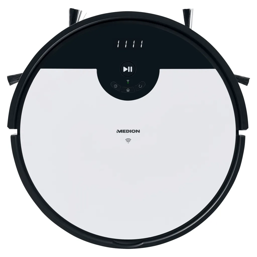 MEDION Saugroboter Mit Wischfunktion Und Zyklon Technologie S20 SW (Alexa App Steuerung, Modell 2021, Extra Flach, Regulierbare Wasserabgabe, Ladestation, Tierhaar Allergiker Optimiert) 8 MEDION Saugroboter Mit Wischfunktion Und Zyklon Technologie S20 SW (Alexa App Steuerung, Modell 2021, Extra Flach, Regulierbare Wasserabgabe, Ladestation, Tierhaar Allergiker Optimiert) – Bild 8