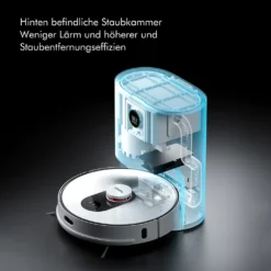 Roidmi EVE Plus Roboter Staubsauger Nass-Trocken-Saugroboter,50 Watt,2700pa Mit Sauberer Basis Und Beutel,Weiß -Besten Staubsauger Geschäft bf48ba6fcd2afd3c1d9af807480dd714