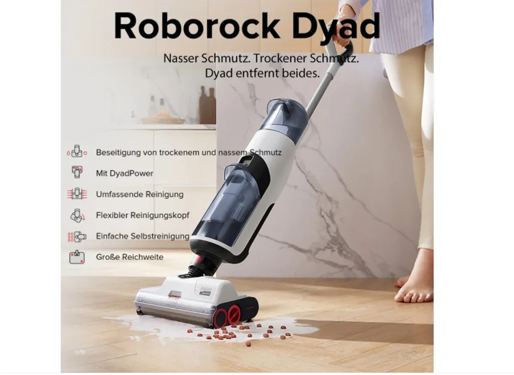 Roborock Dyad Nass- Und Trockensauger Wireless Staubsauger 13000Pa Waschsauger All-in-One Wiederaufladbarer Selbstreinigendes Multi-Bürste Selbstreinigung LED Anzeige 16 Roborock Dyad Nass- Und Trockensauger Wireless Staubsauger 13000Pa Waschsauger All-in-One Wiederaufladbarer Selbstreinigendes Multi-Bürste Selbstreinigung LED Anzeige – Bild 16