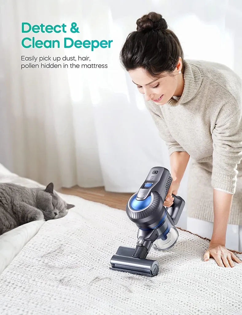 Greenote GSC50 Akku Handstaubsauger 23000PA, 4 In 1 Kabellos Staubsauger Mit LED Doppeltem Digitalmotor, Elektrobürste Staubsauger,Bis Zu 35 Min 8 Greenote GSC50 Akku Handstaubsauger 23000PA, 4 In 1 Kabellos Staubsauger Mit LED Doppeltem Digitalmotor, Elektrobürste Staubsauger,Bis Zu 35 Min – Bild 8