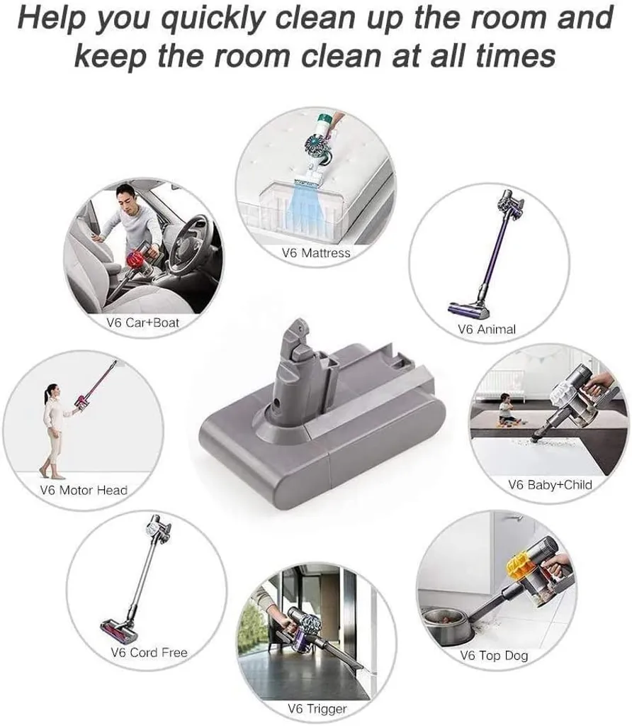 Topchances Ersatzakku Für Dyson V6 3.0Ah 21.6V 3000mAh Li-Ionen Batterie DC62 SV03 DC58 DC59 DC61 DC72 DC74 595 650 770 880 SV03 SV04 SV06 SV07 SV09 Tier Animal Staubsauger Akku 6 Topchances Ersatzakku Für Dyson V6 3.0Ah 21.6V 3000mAh Li-Ionen Batterie DC62 SV03 DC58 DC59 DC61 DC72 DC74 595 650 770 880 SV03 SV04 SV06 SV07 SV09 Tier Animal Staubsauger Akku – Bild 6