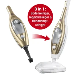 CLEANmaxx Dampfbesen - Mit Knickgelenk - Gold/weiß Dampfreiniger Steam Hygiene Fliesen Küche Bad Reinigung -Besten Staubsauger Geschäft cddd147f4ecab139632e3c2bb52c483e