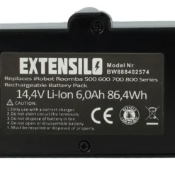 Staubsauger-Akku Für IRobot Roomba 614, 801, 960, Serien 600, 800, 900 - 6000 MAh, 14,4 Volt, Li-Ion -Besten Staubsauger Geschäft cfcac842b43c5b6b23541dfbf2ab5c1b