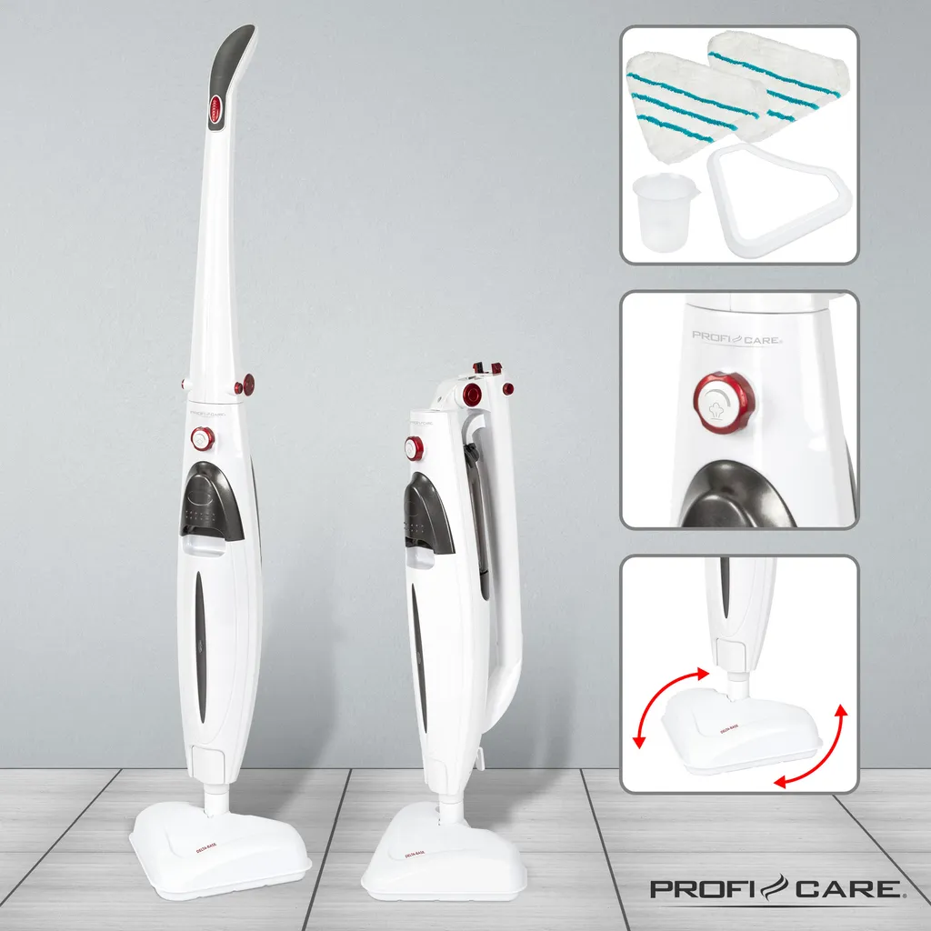 ProfiCare Dampfmop PC-DR 3093 Anthrazit-weiss / 1.500 Watt / Dampfreiniger Für Alle Bodenbeläge / 99 % Gegen Viren 5 ProfiCare Dampfmop PC-DR 3093 Anthrazit-weiss / 1.500 Watt / Dampfreiniger Für Alle Bodenbeläge / 99 % Gegen Viren – Bild 5