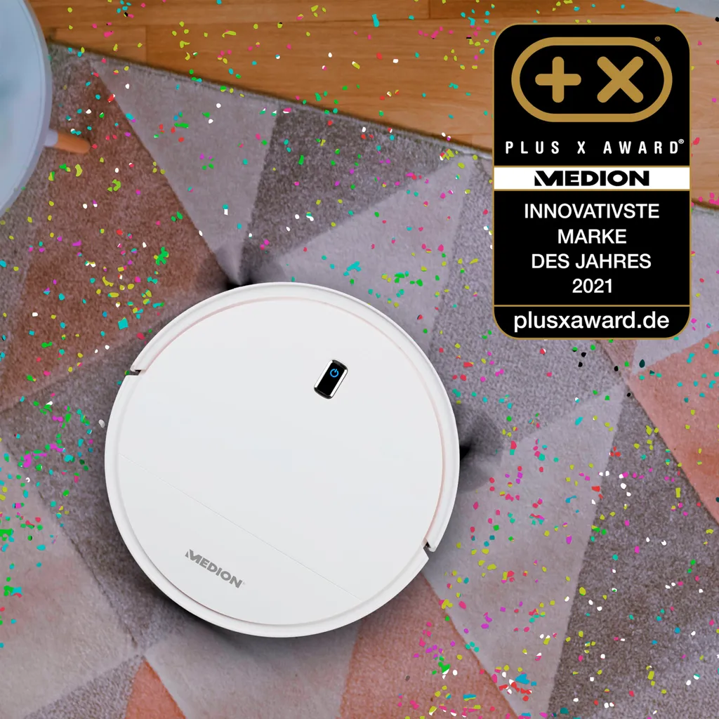 MEDION Staubsaugerroboter Mit Ladestation E40 (Staubsaugerroboter Für Hartböden, Fliesen, Laminat, Optimiert Für Tierhaare, Direkte Absaugung, Automatische Rückkehr Zur Ladestation) 2 MEDION Staubsaugerroboter Mit Ladestation E40 (Staubsaugerroboter Für Hartböden, Fliesen, Laminat, Optimiert Für Tierhaare, Direkte Absaugung, Automatische Rückkehr Zur Ladestation) – Bild 2