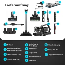 BALTER VERTU X11 PRO Kabelloser Akku Staubsauger Mit Wischfunktion, ALL-IN-ONE Akku- & Handstaubsauger, 350W Hohe Saugleistung, Bis Zu 50 Minuten Laufzeit, Beutellos, FLEX-Gelenk, LED-Düse, Tierhaar Geeignet -Besten Staubsauger Geschäft d4ece5c8f71bb4e8d05eea52054f3472