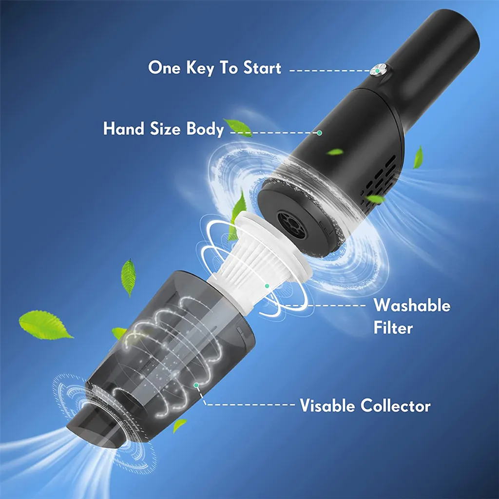 Mini Handstaubsauger Kabellos - Handstaubsauger Wiederaufladbar Tragbar , USB Staubsauger Für Auto, Tastatur, Tierhaare,Black 7 Mini Handstaubsauger Kabellos - Handstaubsauger Wiederaufladbar Tragbar , USB Staubsauger Für Auto, Tastatur, Tierhaare,Black – Bild 7