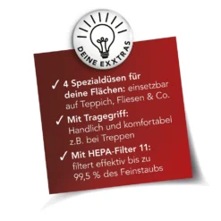 MAXXMEE Zyklon-Staubsauger - 4 Spezialdüsen - Schwarz/blau Staubsauger Beutellos Zyklon Bodenstaubsauger Filter Teppich Boden HEPA-Filter -Besten Staubsauger Geschäft da182d47b380df9761840321a429f8b2