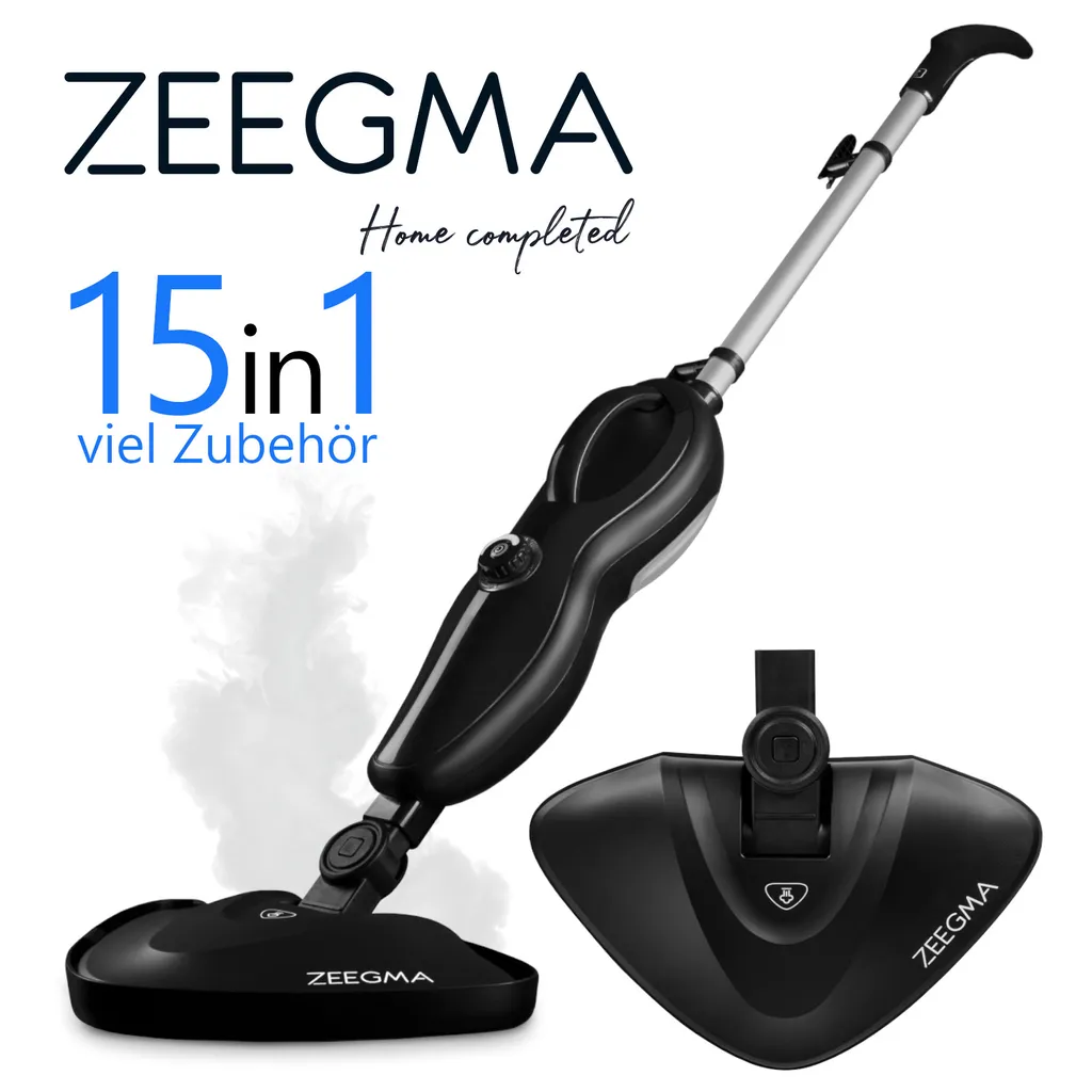 ZEEGMA Puur Dampfreiniger 1500 W Dampfbesen Dampfmop Haushaltsdampfer SET 15in1 1 ZEEGMA Puur Dampfreiniger 1500 W Dampfbesen Dampfmop Haushaltsdampfer SET 15in1