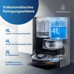 Ecovacs Deebot X1 Omni Saugroboter Wischfunktion Kamera 4 Reinigungsstufen 0,4 L -Besten Staubsauger Geschäft de444f93a783274d294a388a7d2f9a76
