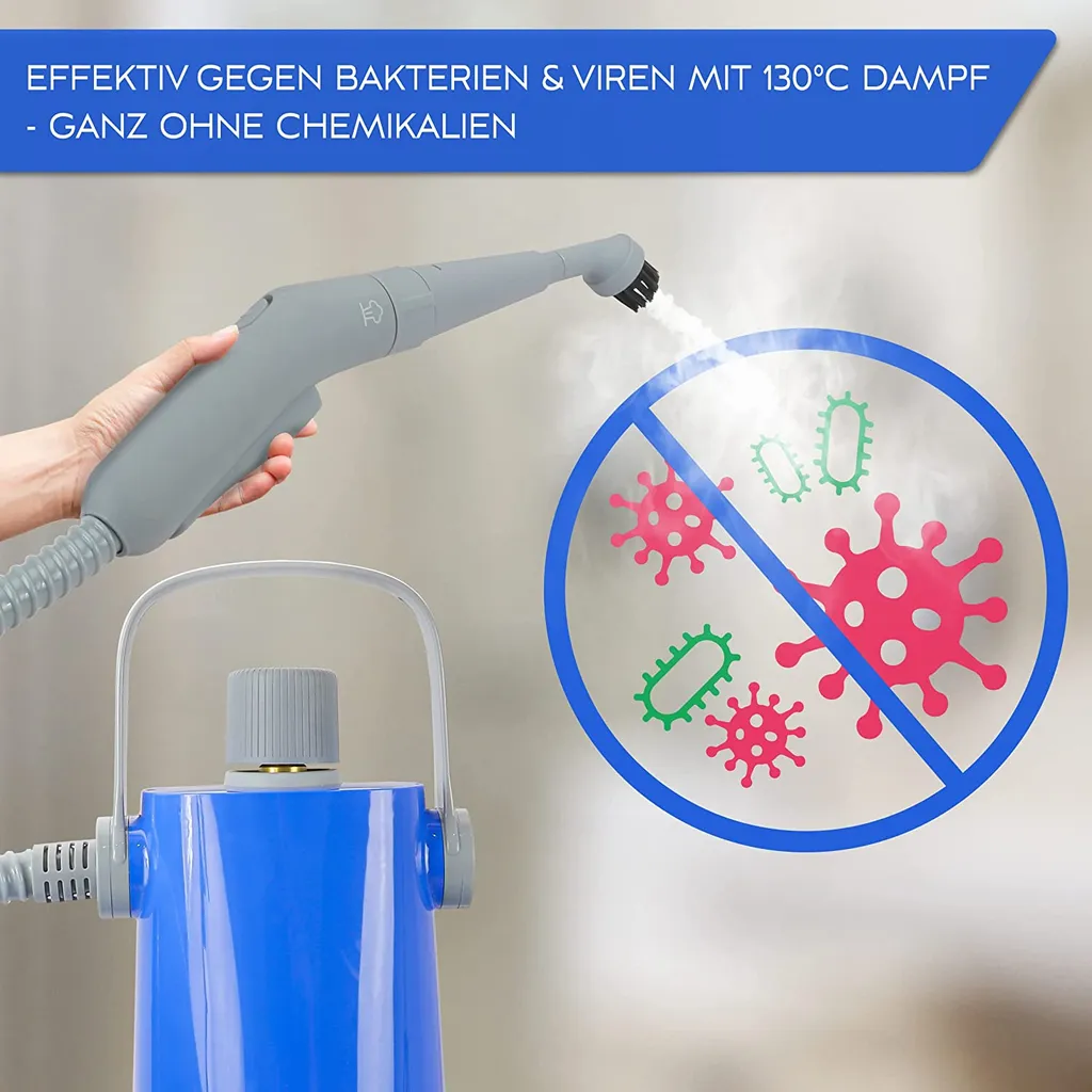 LEBENLANG Dampfreiniger Handgerät Steam Cleaner - 1000W & 300ml Mit 9 Zubehör | Polsterreiniger Gerät | Polster Handdampfreiniger Polstermöbel Fugenreiniger Für Bad Fliesen | Premium Dampf Reiniger… 5 LEBENLANG Dampfreiniger Handgerät Steam Cleaner - 1000W & 300ml Mit 9 Zubehör | Polsterreiniger Gerät | Polster Handdampfreiniger Polstermöbel Fugenreiniger Für Bad Fliesen | Premium Dampf Reiniger… – Bild 5