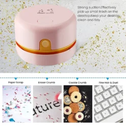 Desktop-Staubsauger USB Aufladbar Einstellbare Saugkraft Mini Tisch Staubsammler Für Tastatur Home Office ,Pink -Besten Staubsauger Geschäft e9908c68024a4534db0864d33501089a