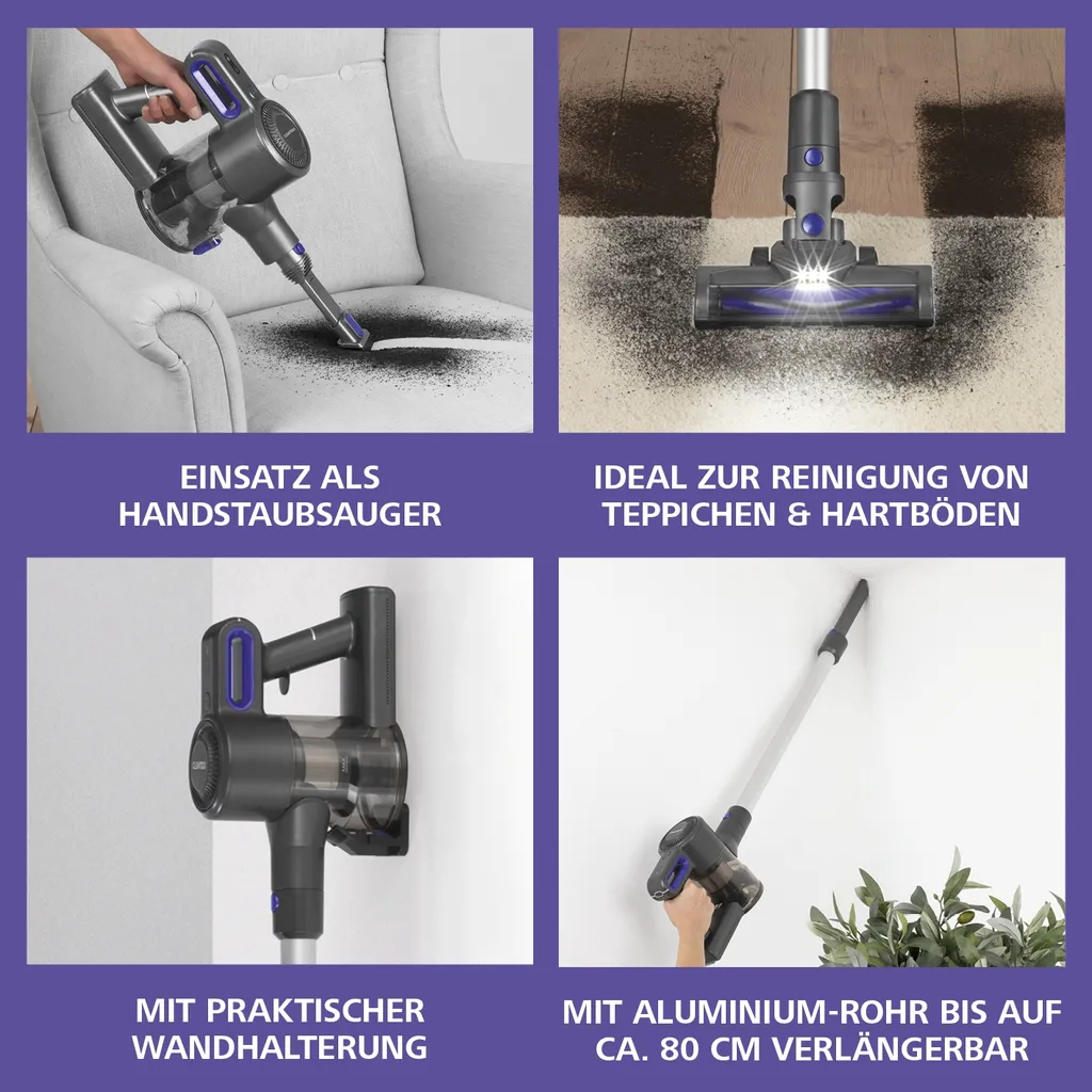 CLEANmaxx Akku-Zyklon-Staubsauger - 3-fach-Filter - Anthrazit/blau 3 CLEANmaxx Akku-Zyklon-Staubsauger - 3-fach-Filter - Anthrazit/blau – Bild 3