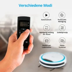 MEDION Roboterstaubsauger Mit Ladestation MD19900 (intelligente Navigation, Roboterstaubsauger Für Hartböden Fliesen Laminat, Optimierte Tierhaare, Fernbedienung, Bis Zu 90 Minuten, Automatische Rückkehr Zur Station) -Besten Staubsauger Geschäft f9a972275d4df46cf37963dda5b0b5bd