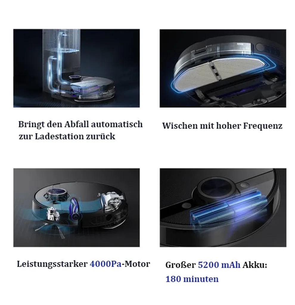 Midea S8+ Saugroboter 5200mAh Bl | 714307 Mit Behälterstation 17 Midea S8+ Saugroboter 5200mAh Bl | 714307 Mit Behälterstation – Bild 17