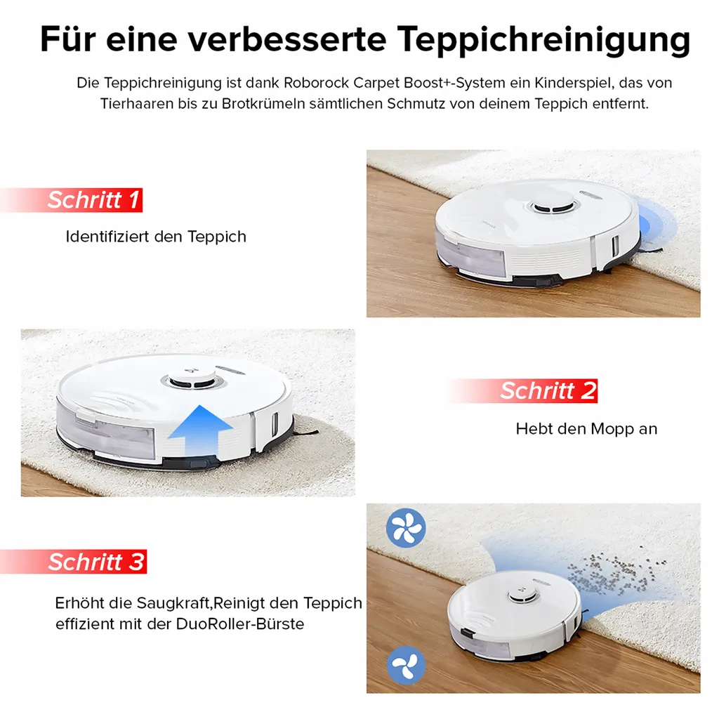 Roborock S8 Staubsauger Roboter Sonic Saugroboter 6000Pa DuoRoller-Bürste VibraRise Wischen 3D-Mapping 3D-Strukturiertes Licht LiDAR Kindersicherung APP Control (Weiß) 11 Roborock S8 Staubsauger Roboter Sonic Saugroboter 6000Pa DuoRoller-Bürste VibraRise Wischen 3D-Mapping 3D-Strukturiertes Licht LiDAR Kindersicherung APP Control (Weiß) – Bild 11