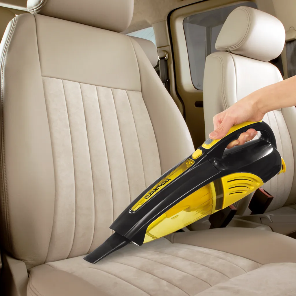CLEANmaxx Akku-Handstaubsauger, Gelb/schwarz Akku Nass Trocken Sauger Auto Handsauger Kabellos Beutellos Polsterreinigung 6 CLEANmaxx Akku-Handstaubsauger, Gelb/schwarz Akku Nass Trocken Sauger Auto Handsauger Kabellos Beutellos Polsterreinigung – Bild 6