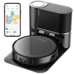 Proscenic Floobot X1 Saugroboter Mit Absaugstation,Ultraschall-Wischsystem,3000Pa Saugkraft,PathPro™ Laser-gestützte Navigation,Staubsauger Roboter Mit Siri,Google Assistant, Alexa& App-Steuerung